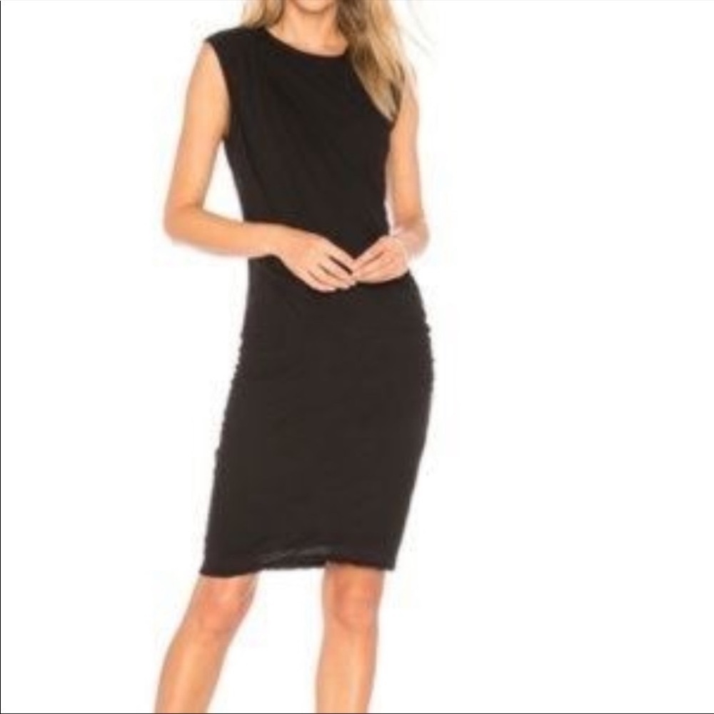 JAMES PERSE STANDARD side ruched dress in gray
